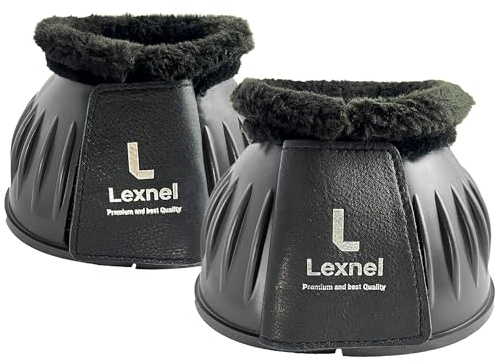 LEXNEL Bottes de cloche en caoutchouc durables pour cheval - Protection et confort supérieurs des sabots - 1 paire (noir, XL)
