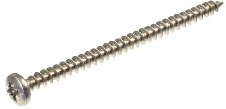 SECCARO Viti per truciolato a testa semicircolare 4,5 x 70 mm, in acciaio inox V2A VA A2, viti per legno con filettatura completa, Phillips a croce/PZ, 100 pezzi