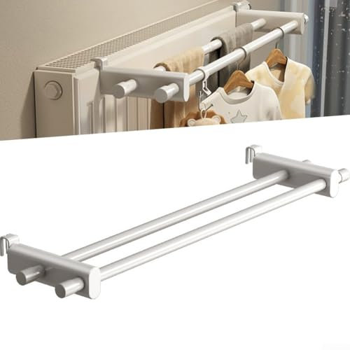 Bulevisiter Porte-serviettes pour radiateur - 50 cm - Support de rangement pour radiateur chauffant de 0,3 à 2 m