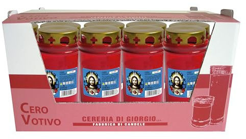 Cereria Di Giorgio - 30 Ceri Votivi Sacro Cuore con Parapioggia - Modello P50