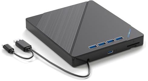 hogtnd Veloce Velocità Dvd Esterna Drive BluRay Drive Compatibile Spine Gioca per Sistemi Portatile Dvd Writer per Laptop