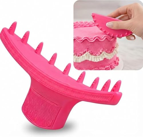 Cake Arch Guide Tool - Swag Templates for Cake Decorating - Cake Stencils for Buttercream - Cake Decorating Supplies-Cake Ruffle Spacing Tool-Adjustable Arch Guide, Precise Marking, 2 Packs (Pink)