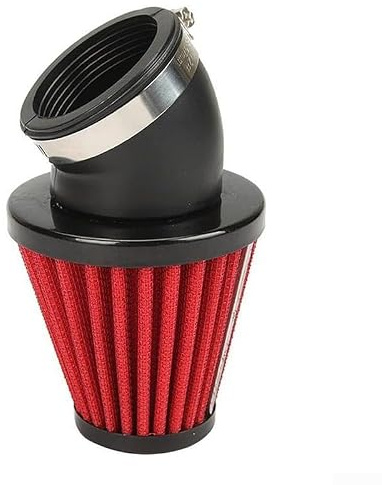 Limpiador de filtro cónico de entrada de aire frío de 48 mm para motocicleta con diseño de malla de acordeón y abrazadera ajustable para mejorar la respuesta del acelerador y el flujo del motor