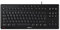 CHERRY STREAM KEYBOARD, teclado con cable, distribución de teclado español (QWERTY), teclas silenciosas, experiencia de tecleo única, diseño plano, negro