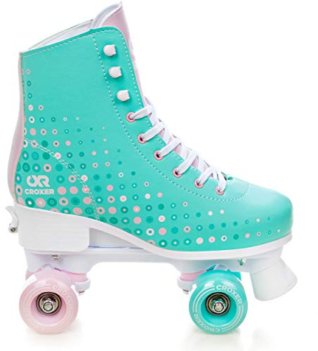 CROXER - Retro rullskridskor för barn och vuxna - ABEC-7-lager, gummihjul - Eysa Mint/Pink, justerbara 39-42 (25-26,5 cm)