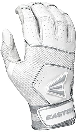 Easton | WALK-OFF NX Batting Gloves | Baseball/Softball | Youth Large | White/White