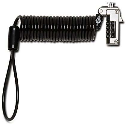 Kensington Slim NanoSaver Portables Kombinationsschloss, Kabelschloss für unterwegs, Mit selbstaufrollendem Karbonstahlkabel, Sicherungsschloss gegen Diebstahl, für Laptops und Zubehör (K60627WW)