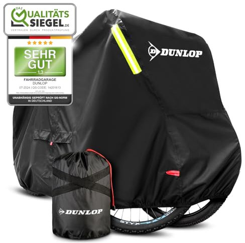 Dunlop Fahrradgarage für 2x Fahrrad - Premium Fahrradabdeckung Anti Rost 200x92x120 cm mit Transportbeutel, Akkuzugang und 2 Schlossdurchführungen I Fahrräder Schutzhülle Bike (L - 2 Fahrräder)