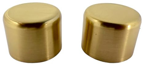EVOGES Satin Brass Dimmer Knobs – Pack of 2, Ø21.7mm x 15.8mm, Universal Replacement, 6mm D-Spindle