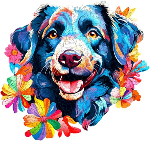 ESC WELT Holzpuzzle Hund 300 Teile - Anspruchsvolles Denkspiel für Kinder & Erwachsene - Umweltfreundliches & Unterhaltsames Lernspielzeug - Herausforderndes Spiel - Denkspiel aus Holz