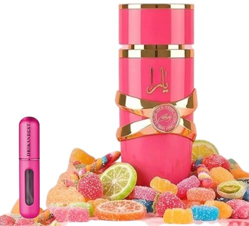 Perfume YaraCandy, perfume árabe (ORIGINAL) perfume afrutado,dulce,avainillado 100 ml+REGALO Atomizador 5ml DRIKANBEST