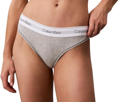 Calvin Klein Women’s Stretch Thong, Grey (Grey Heather), S
