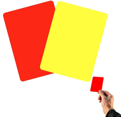 KIRVOS Tarjetas de árbitro para Fútbol Fútbol de PVC,Kit de Tarjetas de Árbitro de Deportes,2pcs,Tiene un Total de Dos Tarjetas Amarillas y Dos Tarjetas Rojas,para Juego de Fútbol Deporte Escolar