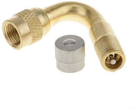 4 adaptadores de extensión de válvula de latón de 45 grados para coche, camión, furgoneta, camión con construcción de metal resistente al polvo y al óxido para un fácil acceso a la bomba