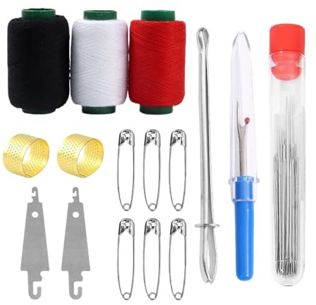 Juego De Agujas Para Coser - Juego de Punta Fina de 34 | Agujas de Coser de Acero Inoxidable con Grande | Para Estudio Hogar Viaje Residencia Madre Abuela Amigos Principiantes Profesionales