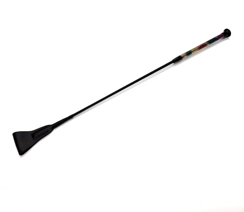 Oypla Coco Equestrian 65cm Faux Leather Braided Horse Riding Crop FEI Whip