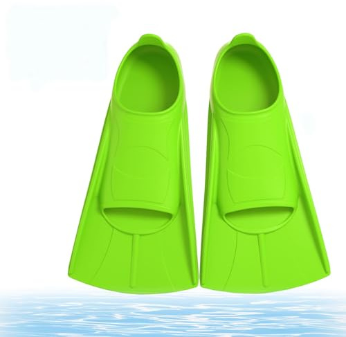 bechoanigel Palmes de Natation pour Enfants Adulte, Confortables Courtes Palmes Silicone pour Enfants, pour Plongée avec Tuba et l'entraînement de Natation,Courtes Palme