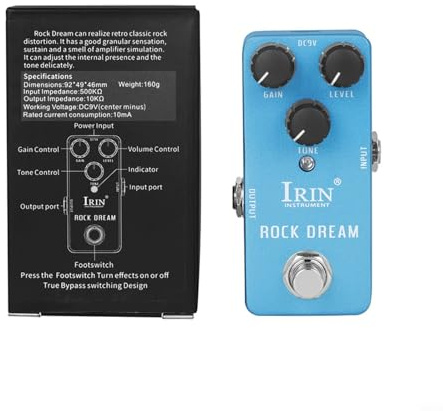 Hoppipola IRIN Gitarren-Multieffektpedal mit Wah Distortion Overdrive Delay Reverb-Kompressor, für kompakte Stompbox-Gitarre aus Aluminiumlegierung, Blau