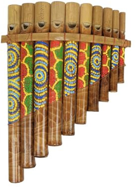 Panflöte aus Bambus - Dekoration im Stil der Aborigines - Handarbeit