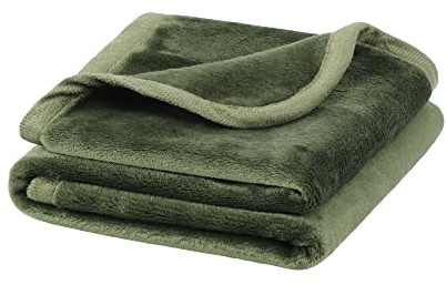 PiccoCasa Manta de forro polar suave y cálida para mascotas, manta lavable para perro, color verde helecho, 60 cm x 80 cm