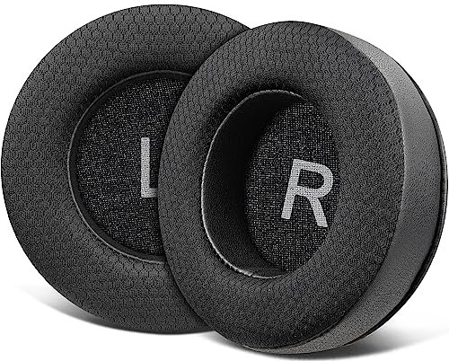 SOULWIT Mesh Fabric Earpads Replacement for AKG Pro Audio K52 K72 K92 M220 K240 K241 K242 K271 K272 K340 K550 K551 K553 S MKII MK2. Ear Pads Cushions with Noise Isolation Foam, Added Thickness