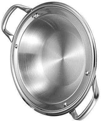 UNbit Padella for paella Acciaio inossidabile Shabu Shabu Pentola calda Zuppa Pentole Ramen Fornello Pasta Pentola Accessorio da cucina 20cm Pentole e padelle da cucina (Size : 36X28X5.4CM)