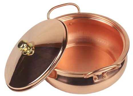 perfk en cuivre, ustensiles de cuisine en cuivre avec couvercle, casserole binaurale, Shabu Shabu pour cuisinière, Induction pour Restaurant, 26CM