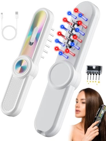 Kopfmassage elektrisch,Kopfhaut Massagebürste IPX7 wasserdicht mit 19 Massageköpfen & 3 Massagemodi,Bürste 2 In 1 HaaröL Applikator Flasche Haare Scalp Massager Haar Massagebürste für Peeling Sauber