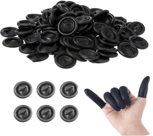 LACHT 150 Pezzi Copridita Finger Cots Anti-Statico Guanti da dito Ditali in Lattice Copridita Antistatica per dita Manicotti per Riparazione Elettronica Pulizia Gioielli Lavorazione Industriale