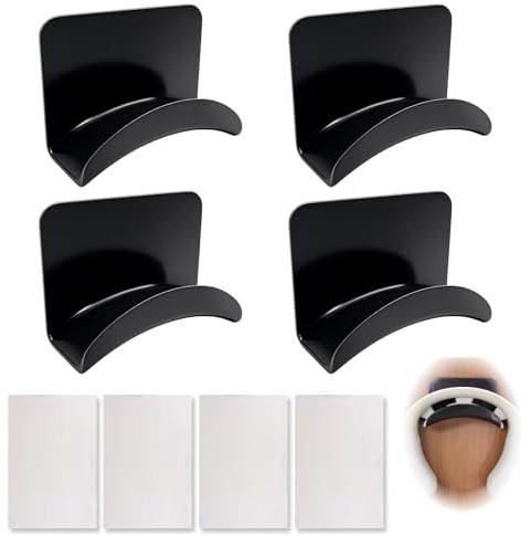 kwinfei 4 Pezzi Supporto per Cuffie a Parete e Porta Cuffie Da Scrivania, Poggia Cuffio Gaming Adesivo Forte, Robusto e Versatile, Porta Cuffio per Casa, Ufficio, Dormitorio o Sala Giochi
