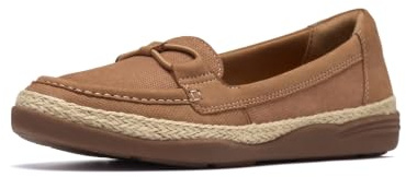 Clarks Collection Women's Elaina Milly Loafer Flat, Tan Nubuck, 11 Medium US
