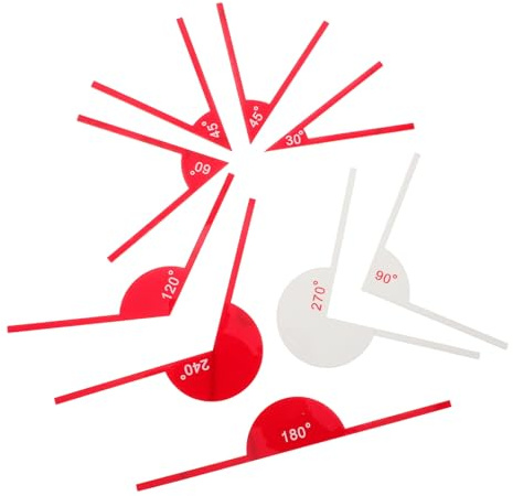 PRETYZOOM Transportador de Ángulos 9 Piezas Regla Multiángulo, Herramienta de Medición para Geometría Matemática, Rojo, Uso Educativo y Dibujo Técnico Escolar