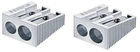 Staedtler Doppelloch-Anspitzer, hohe Qualität, Aluminium, 2 Stück