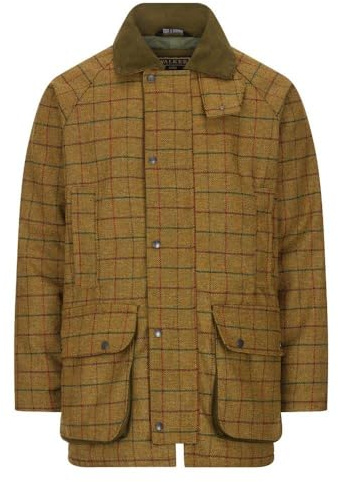 WALKER AND HAWKES Herrjacka, hållbar, Derby Tweed, Barlaston, jakt, skytte, vattentät, grön salvia , S