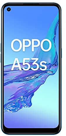 OPPO A53s Bleu Fantaisie - 128 Go - 4 Go de RAM – Écran Immersif 90Hz - Batterie 5000 mAh - Double Haut-Parleur Stéréo - Triple Caméra avec IA - USB-C - Android 10 - Smartphone débloqué 4G