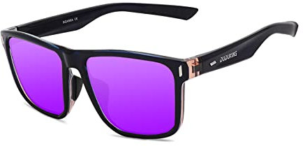 Polarisierte Sonnenbrille Herren Damen,DUDUKING Retro Vintage Fahrrad Sonnenbrille Unisex Fahrradbrille Sports Brille Sunglasses UV400 Schutz Lila