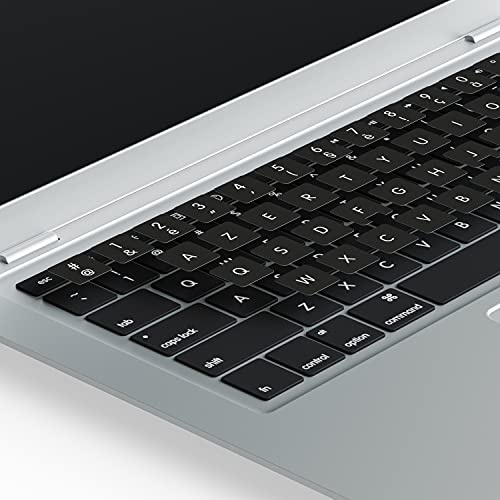 Lacerto® | 15x15 mm – Autocollant français pour clavier Mac avec laminé de protection mat | Autocollants Clavier français Pour Mac | French Stickers AZERTY for MAC Keyboard | Noir