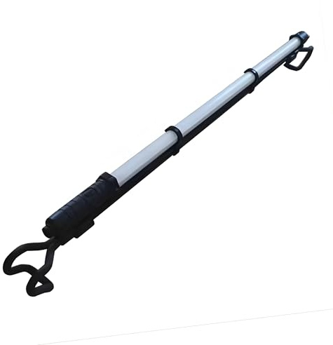 YASTA Torcia LED Ricaricabile Professionale Lampada da Officina Cofano Vano Auto 108 cm USB con Gancio 2 Livelli di Luminosità e Asta Estensibile con Maniglie