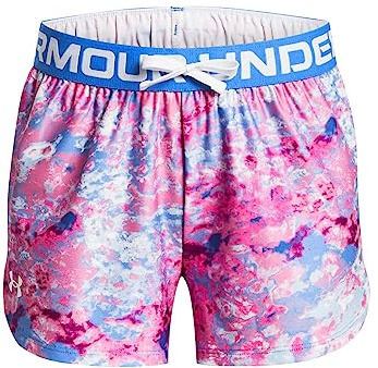 Under Armour Girls Play Up Printed Shorts, (464) Water / / White, X-Large