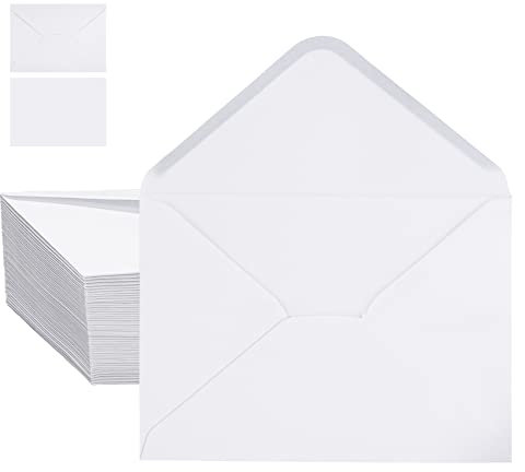 Mocraft 50 Weiß Briefumschläge mit Nassklebung Umschläge B6 Vintage kraftpapier Kuvert Briefumschläge Ohne Fenster mit Eingebettetem Siegel Für Hochzeit Gruß-Karten Einladungen