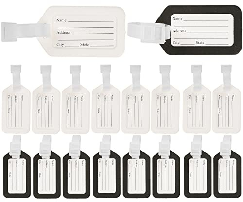 XPEX 16 pièces etiquette valise etiquette bagage etiquette valise voyage avion Étiquettes Valise Voyage avec d'Anneau de Ruban Plastique