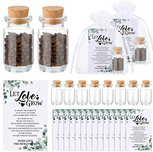 Jinei 300 Pcs Let Love Grow Wedding Favors Bottles Cards Bags, Cylindrical