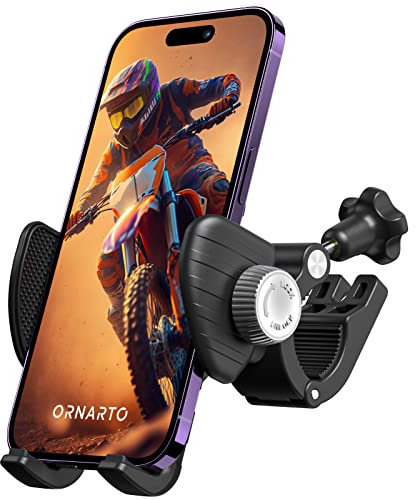 ORNARTO Fahrrad Handyhalterung, Motorrad Handyhalterung mit schneller Installation, 360° drehbare Handy Halter für Fahrrad Lenker, kompatibel mit iPhone 15 14 13 12 11 Xs, 8, 7, Samsung usw. - Schwarz