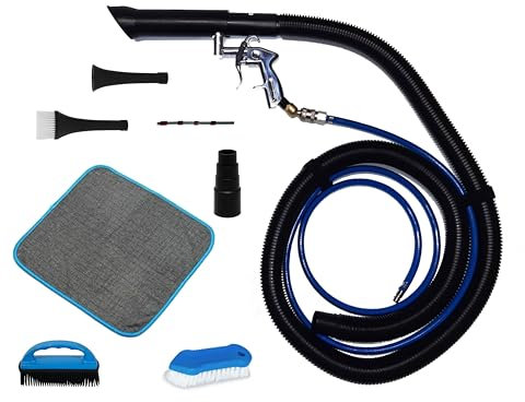 Druckluft Reinigungspistole 2 in 1 Saugen & Ausblasen, Druckluftpistole mit Rotationstechnik & Absaugsystem, Staubsauger & Druckluft HCL-30