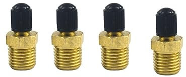Asudaro Schrader Ventil, 4 Stück 1/4 Zoll Npt Schrader Ventil Mit Schutzkappe Messing Reifen Luftkompressor Massives Messing Lufttankventil Für Die Meisten Autos,Temperaturbereich Von -65 ℉ Bis 250 ℉