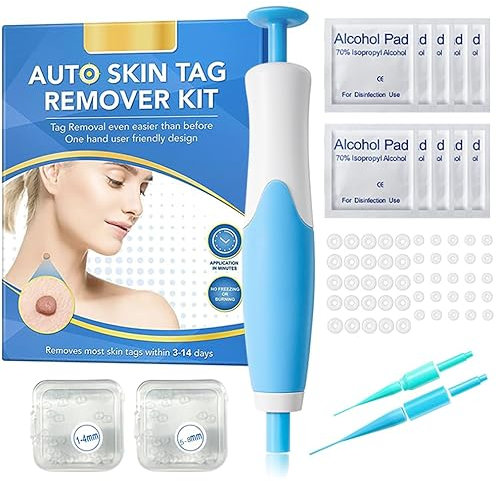 MUNSKT 50PCS Skin Tag Remover Kit,Stielwarzen Entfernen Schnell Kit, Schmerzloses Maulwurf und Warzenentferner Gerät zu entfernen warzenpflaster (2in1 Kit) (2-8mm)