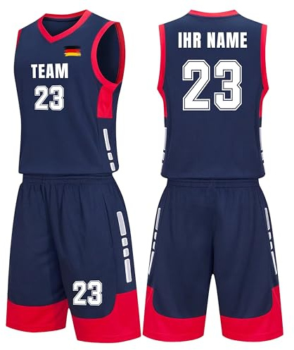 Generisch Basketball Trikot Herren Kinder, Personalisiert Basketball Jersey mit Eigenem Namen Nummer Logo