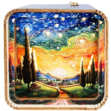 Nhujevkom Lampada da tavolo regolabile, puzzle 3D con cartoni animati, Lampada da tavolo ricaricabile con 3 colori, Illuminazione ambientale decorativa, simpatico set di puzzle per soggiorno, studio,
