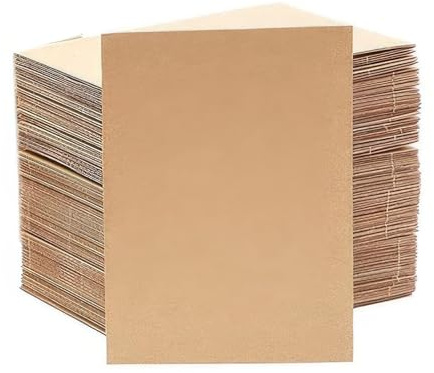 Corrugated Cardboard Sheets(13 x 18cm) 100Pcs, 2mm Thick Sheets, for DIY Craft, Card board Inserts for Mailing Packages