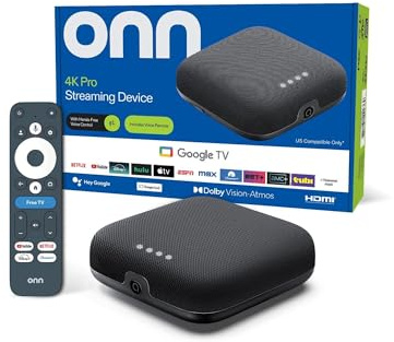 IT'S BRAZILIAN onn 4K Pro Streaming Device, Google TV with Gemini* - Ultra-Fast Streaming, Stunning 4K UHD, 32GB Storage, 3GB RAM, Dolby Vision & Atmos, Find My Remote with Backlight, Ethernet Port